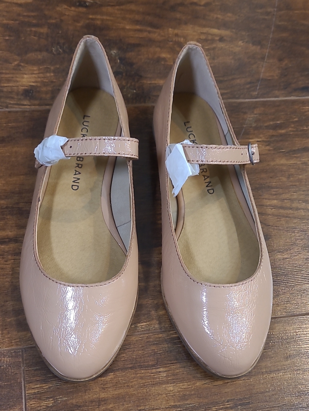 Lucky Brand Blush Patent Mary Jane Flats Leather Upper Size 5m/35